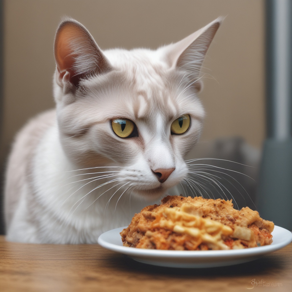 Generated image of a cat eating